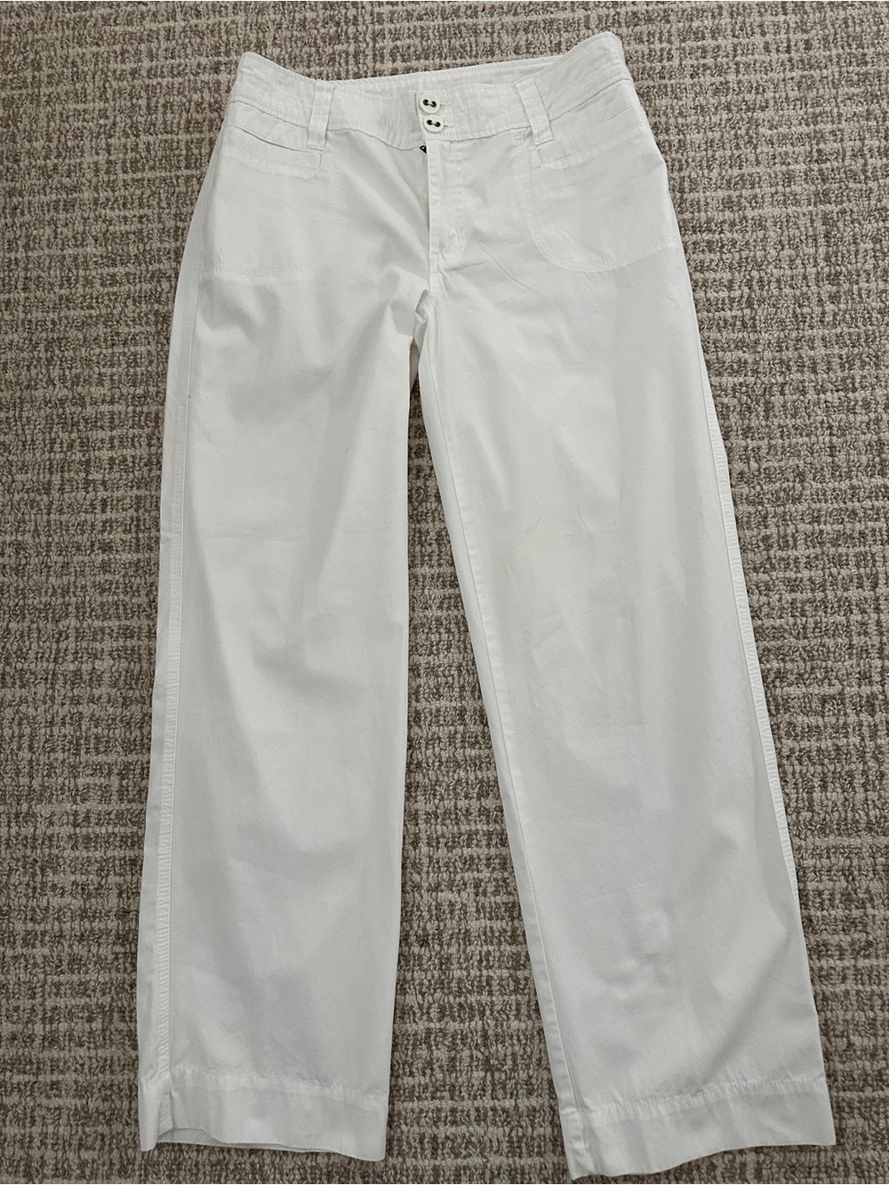 Bill Blass Jeans White Straight-Leg 100% Cotton Women's Jeans, Sz 10 Preowned